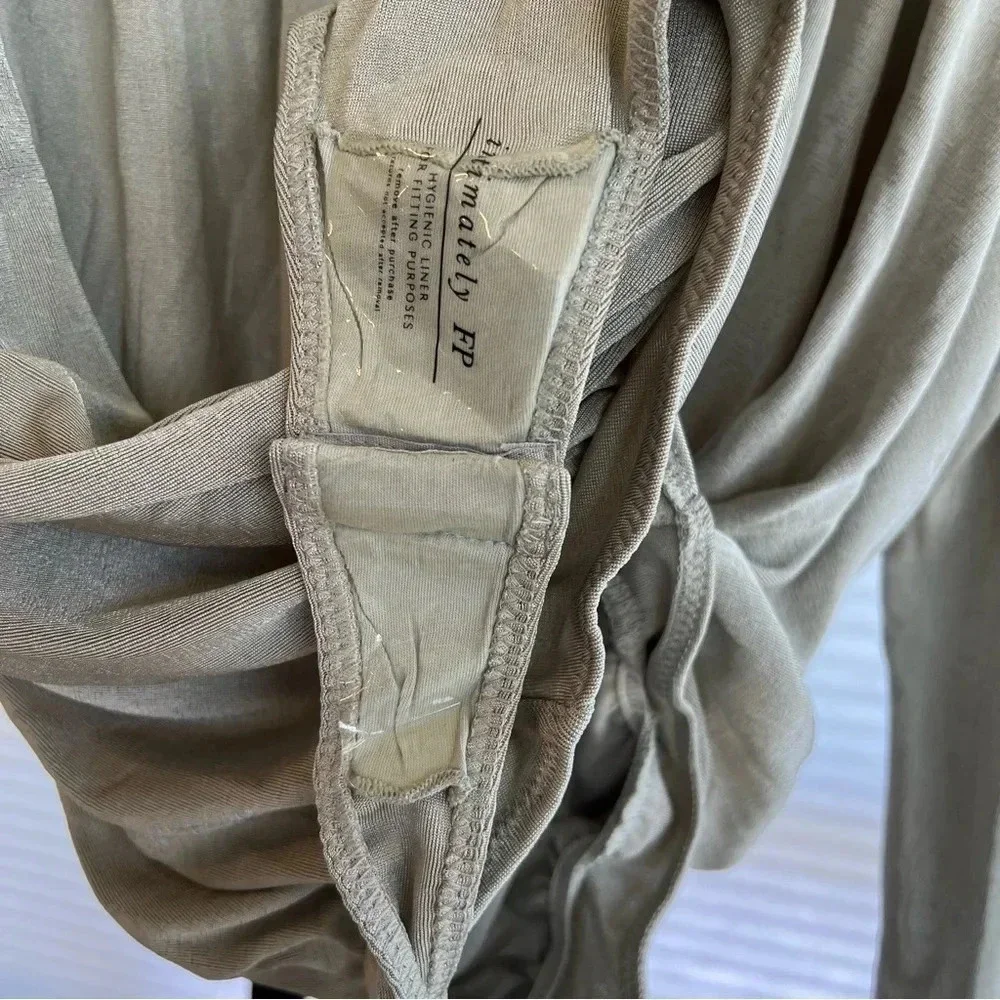 Free People Turnt Wrap Front Bodysuit Silver Metallic Small NWOT Contemporary